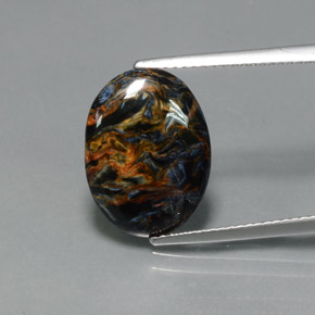 4.67克拉天然多色彼得石，椭圆形切割，15.7×11.8毫米，不透明