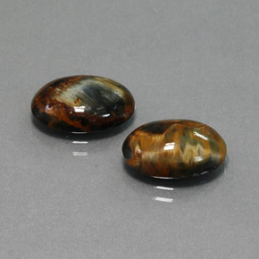 天然多色彼得石，椭圆形切割，14×10.2毫米，不透明