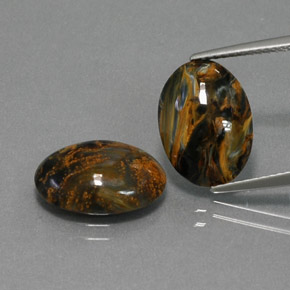 天然多色彼得石，椭圆形切割，13.6×10毫米，不透明
