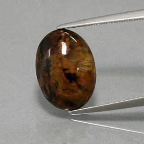 4.18克拉天然多色彼得石，椭圆形切割，13.8×10.1毫米，不透明