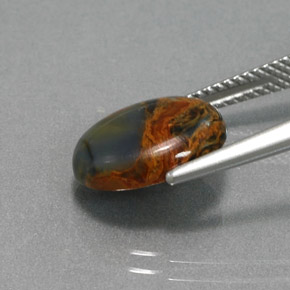 3.60克拉天然多色彼得石，椭圆形切割，12.3×10.1毫米，不透明