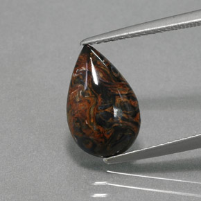 2.14克拉天然多色彼得石，梨形，13.1×8.4毫米，不透明