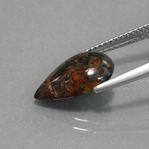 2.14克拉天然多色彼得石，梨形，13.1×8.4毫米，不透明