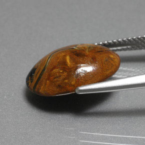 6.36克拉天然彼得赛特，椭圆形切割，不透明