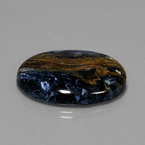 28.85克拉天然多色彼得石，椭圆形切割，30.2×22.1毫米，不透明