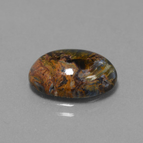 4.11克拉天然多色彼得石，椭圆形切割，13.9×10.1毫米，不透明