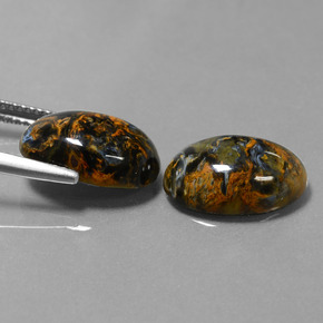 天然多色彼得石，椭圆形切割，14.1×10.1毫米，不透明