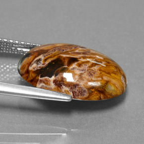 6.54克拉天然彼得赛特，椭圆形切割，不透明