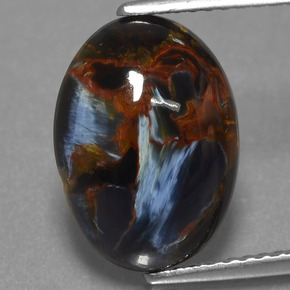 4.81克拉天然多色彼得石，椭圆形切割，13.8×10毫米，不透明