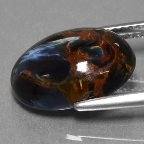 4.81克拉天然多色彼得石，椭圆形切割，13.8×10毫米，不透明