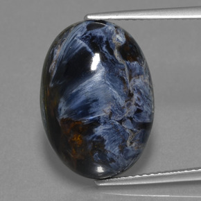 10.63克拉天然多色彼得石，椭圆形切割，18.1×13.1毫米，不透明