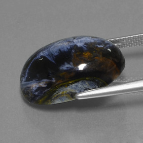 10.63克拉天然多色彼得石，椭圆形切割，18.1×13.1毫米，不透明