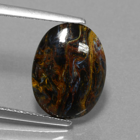 3.16克拉天然多色彼得石，椭圆形切割，12.9×9.9毫米，不透明