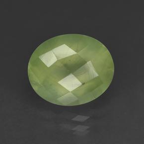 4.92克拉天然绿色葡萄石，椭圆形切割，12×10毫米，半透明