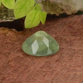4.98克拉天然绿色葡萄石，椭圆形切割，12×10毫米，半透明