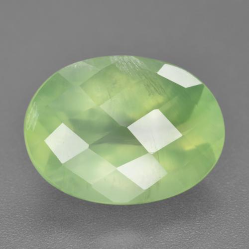 10.27克拉天然绿色葡萄石，椭圆形切割，16×11.9毫米，半透明