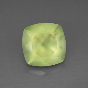 3.95克拉天然绿色葡萄石，透明，10×10毫米，透明/半透明