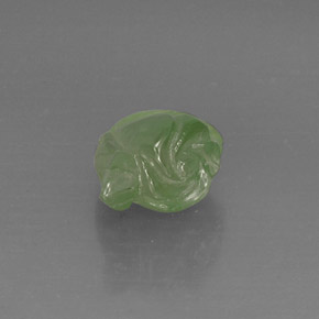 6.81克拉天然绿色葡萄石，透明，13.8×11.3毫米，透明/半透明
