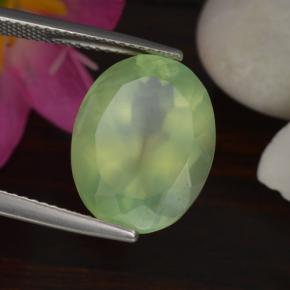 9.48克拉天然绿色葡萄石，椭圆形切割，16×12.1毫米，半透明
