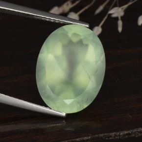 8.92克拉天然绿色葡萄石，椭圆形切割，16×12毫米，半透明
