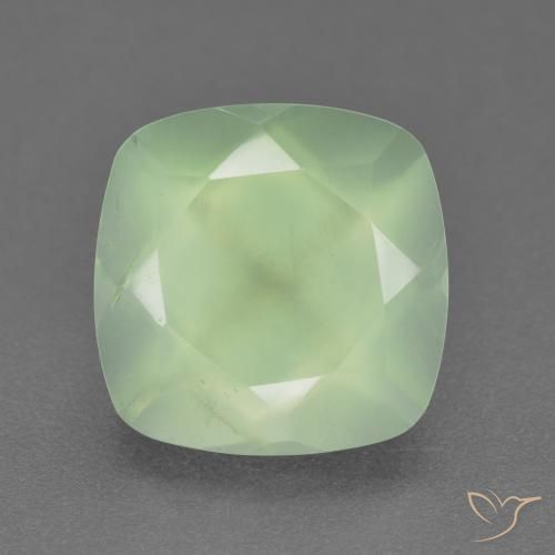 6.93ct 天然 浅绿色 葡萄石, 软垫, 半透明