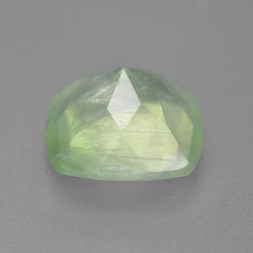 6.90克拉天然绿色葡萄石，垫形剪裁，12×12毫米，半透明