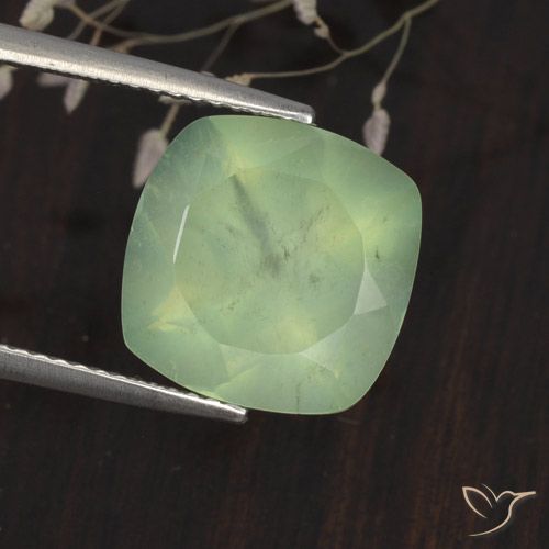 6.75ct 天然 Light Yellow Green  葡萄石, 软垫, 半透明
