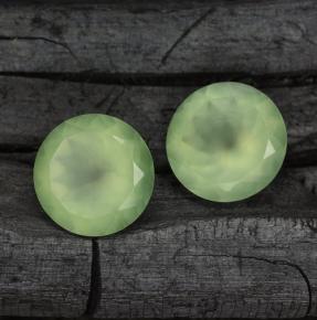 天然绿色葡萄石，圆形切割，12.07毫米，半透明
