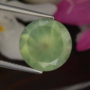 5.50克拉天然绿色葡萄石，圆形切割，12.02毫米，半透明