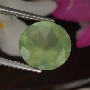 5.50克拉天然绿色葡萄石，圆形切割，12.02毫米，半透明