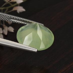5.62克拉天然绿色葡萄石，圆形切割，11.96毫米，半透明