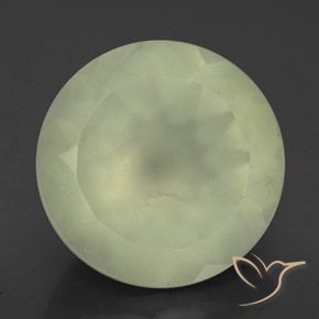 9.06ct 天然 Olive Green  葡萄石, 圆形的, 半透明