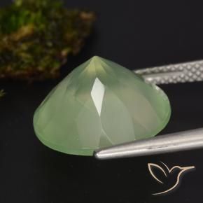 9.21克拉天然葡萄石，圆形切割，半透明