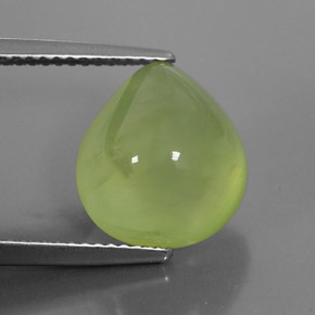 6.81克拉天然绿色葡萄石，梨形，12×11毫米，透明