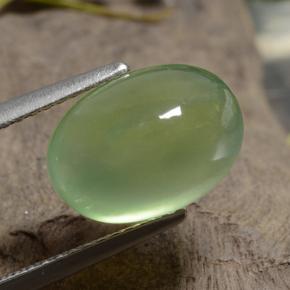 5.10克拉天然绿色葡萄石，椭圆形切割，11.5×8.3毫米，半透明