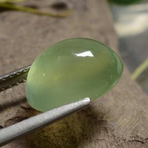 5.10克拉天然绿色葡萄石，椭圆形切割，11.5×8.3毫米，半透明