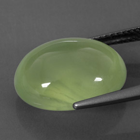 12.22克拉天然绿色葡萄石，透明，16×11.9毫米，透明/半透明