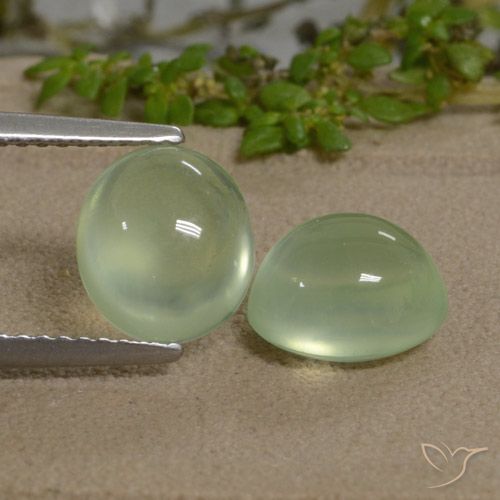 5.20ctw 天然 Yellow Green  葡萄石, 椭圆形, 半透明