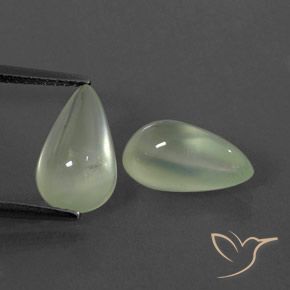 6.20ctw 天然 Pale Yellowish Green    葡萄石, 梨形, 透明/半透明