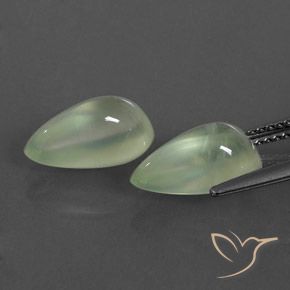 6.20克拉天然葡萄石，梨形，透明/半透明