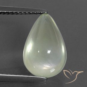 3.98ct 天然 Warm Green     葡萄石, 梨形, 透明/半透明