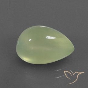 4.35克拉天然葡萄石，梨形，透明/半透明