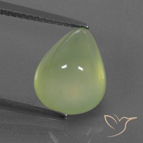4.73ct 天然 Pale Pear Green  葡萄石, 梨形, 透明/半透明