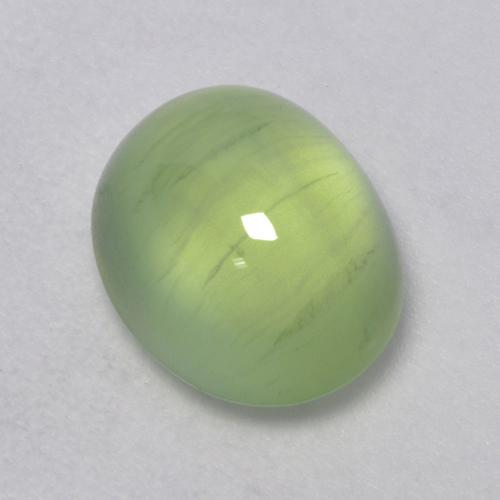 3.11克拉天然绿色葡萄石，椭圆形切割，9.2×7.7毫米，透明