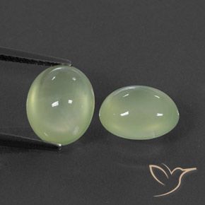 5.16ctw 天然 Pale Pear Green  葡萄石, 椭圆形, 透明/半透明