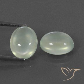 6.48ctw 天然 Light Hazel Green    葡萄石, 椭圆形, 透明/半透明