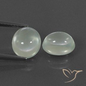 5.18天然白色葡萄石，透明，9×7.4毫米，透明/半透明