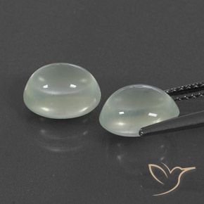 5.18天然白色葡萄石，透明，9×7.4毫米，透明/半透明