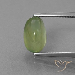 4.55ct 天然 青柠绿 葡萄石, 椭圆形, 透明