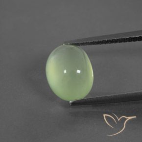 4.00ct 天然 黄绿色 葡萄石, 椭圆形, 透明